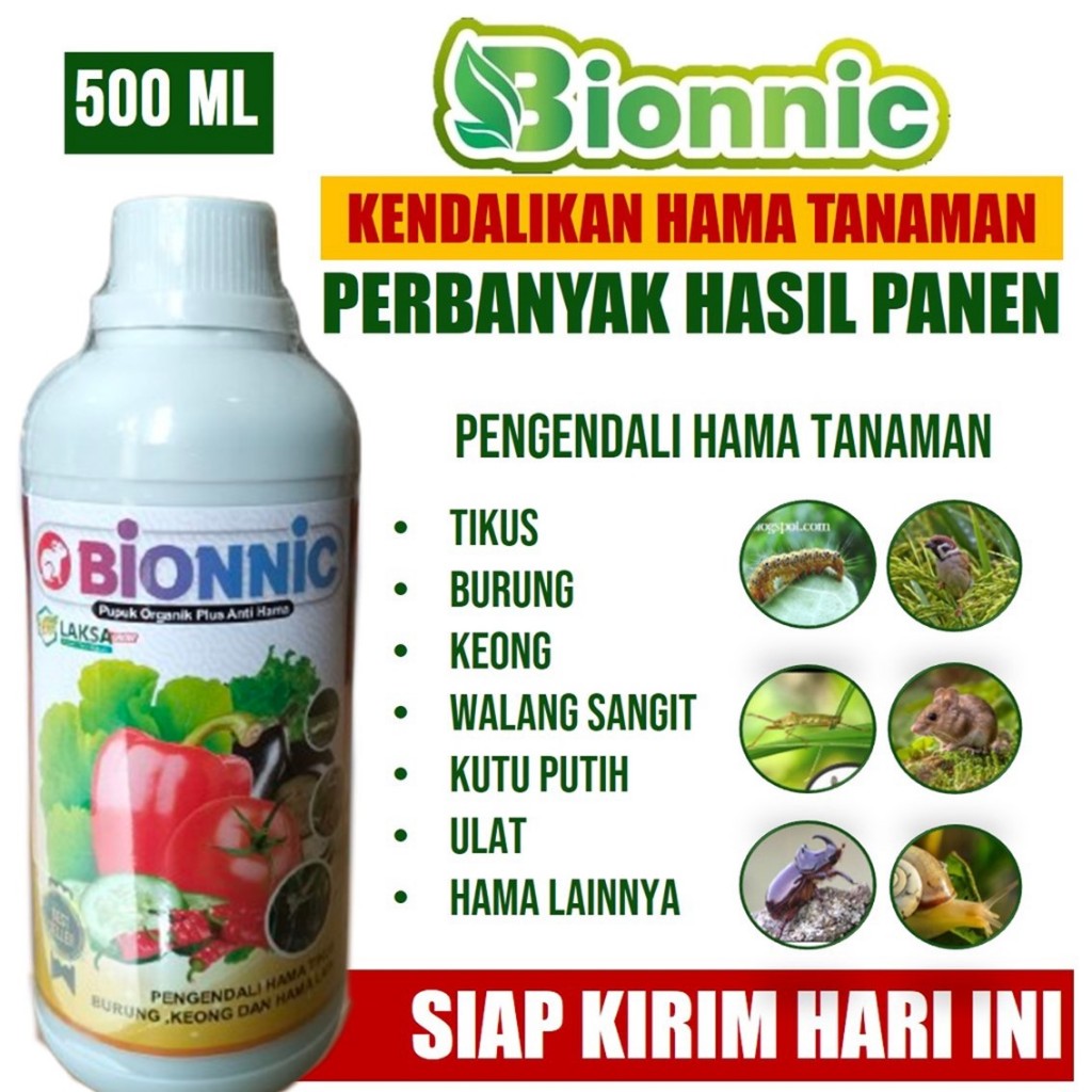 500 ML BIONNIC Pestisida Hama Penyakit Tikus, Keong, Burung Pipit dan Walang Sangit Padi Sawah terba