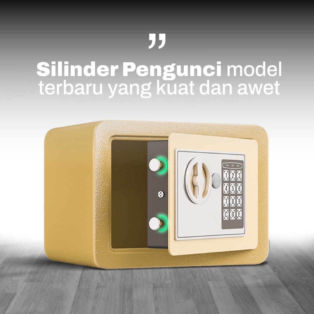 Brankas Kantor Mini Full Besi PIN & Fingerprint Anti Bobol Anti Karat Brangkas Kecil Elektrik