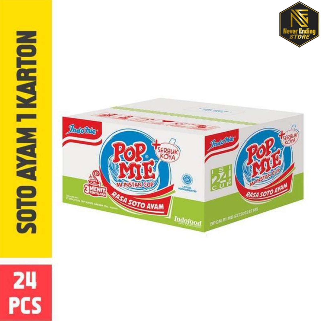 

Pop Mie Kuah Rasa Soto Ayam 75gram 1 Karton Isi 24pcs