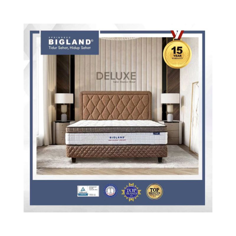 spring bed bigland 160x200 deluxe plustop tebal 30 cm garansi