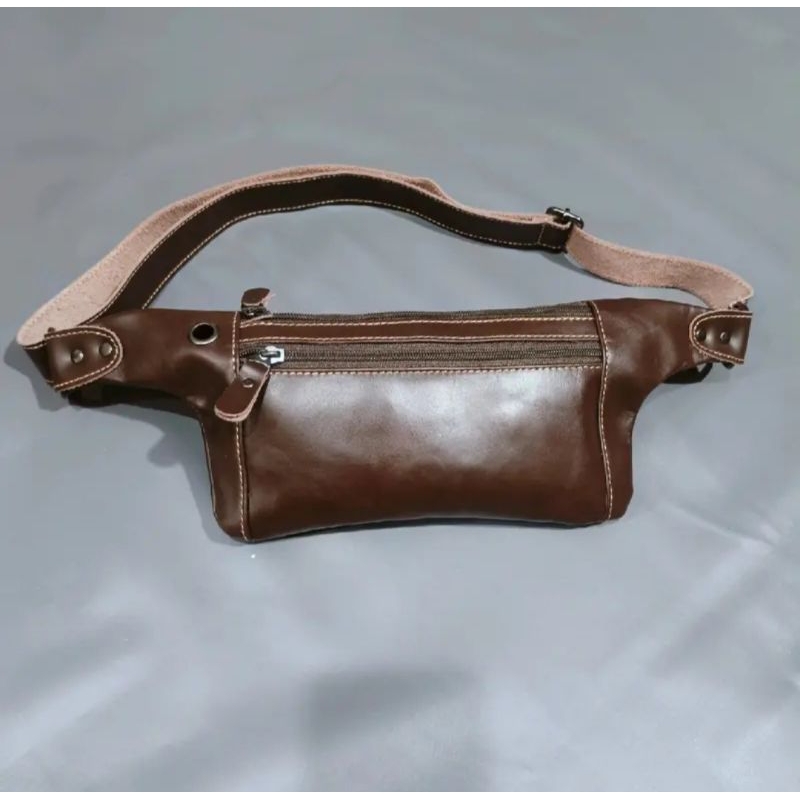 Waistbag Tas Pinggang Pria Kulit Sapi Asli Original