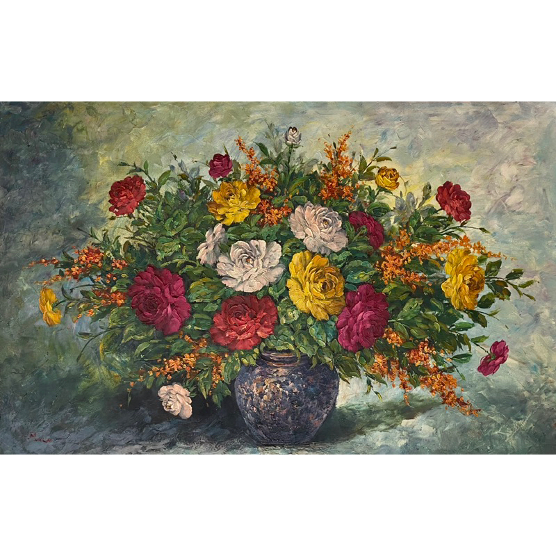 lukisan bunga muklas , ukuran 135 X 85