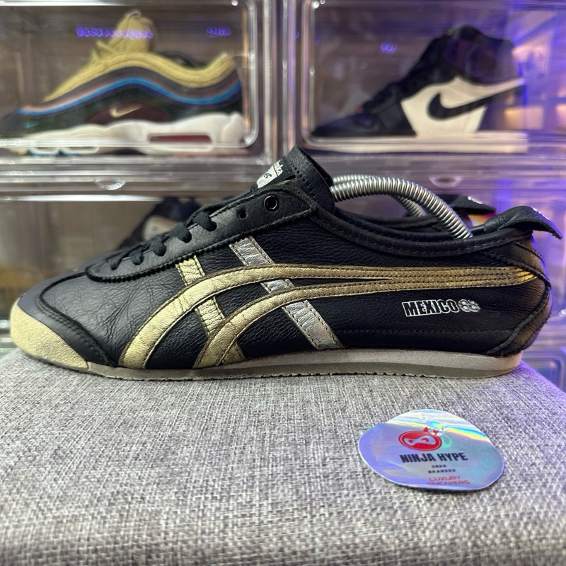 ONITSUKA TIGER MEXICO 66 BLACK GOLD , ONITSUKA MEXICO 66 BLACK , SNEAKERS ONITSUKA TIGER , SEPATU ON