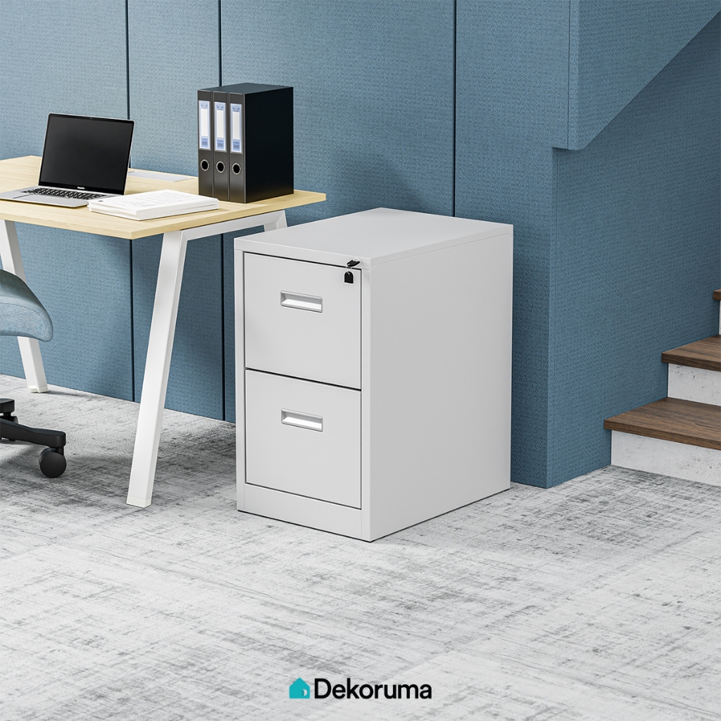 Dekoruma NERO Lemari Arsip Besi 2 Tingkat / Filing Cabinet Metal / Loker Kabinet Dokumen Kantor dan 