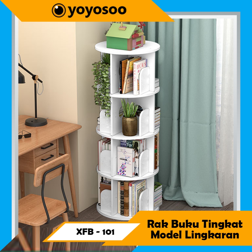 Rak Buku Berputar Rak Penyimpanan Buku Anak Sekolah Rak Serbaguna Penyimpanan - YOYOSOO