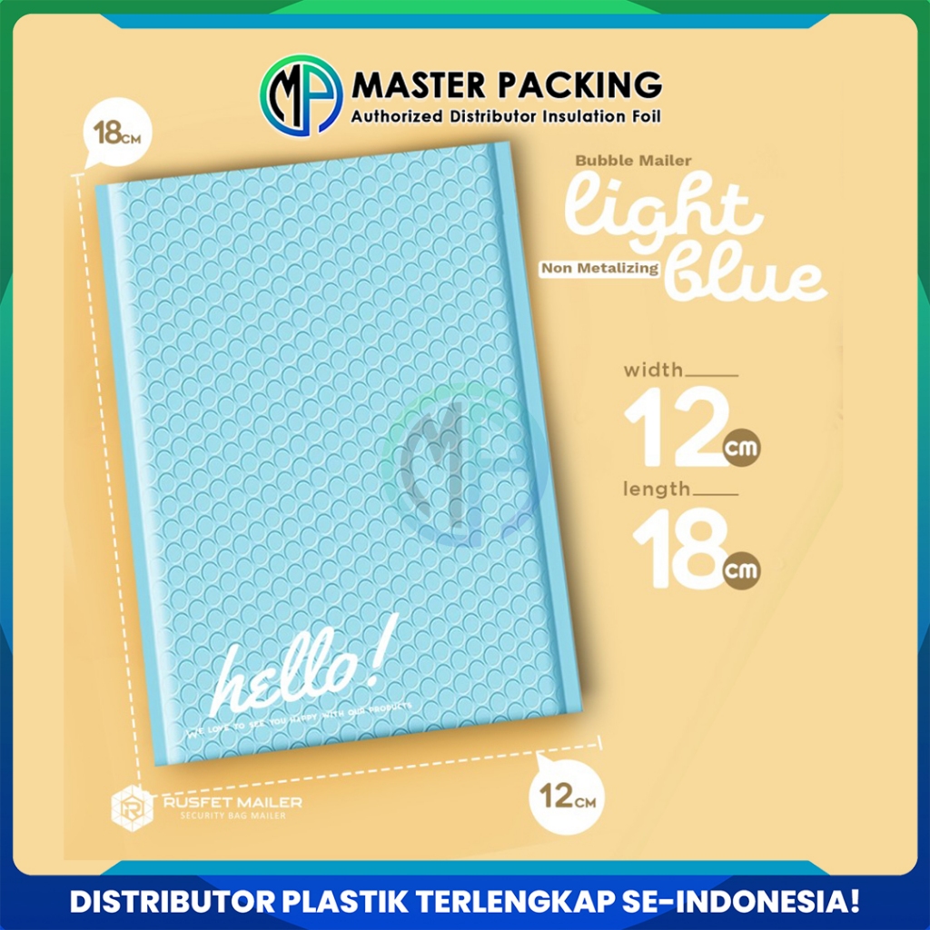 

Amplop Bubble Mailer Polos 12 x 18 cm Sky Blue Harga Ecer Amplop Packing Hello Series Rusfet