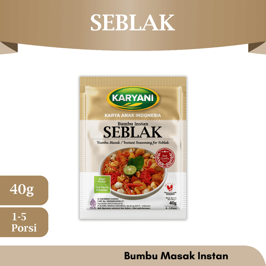 

KARYANI BUMBU MASAK INSTAN SEBLAK 40 Gram