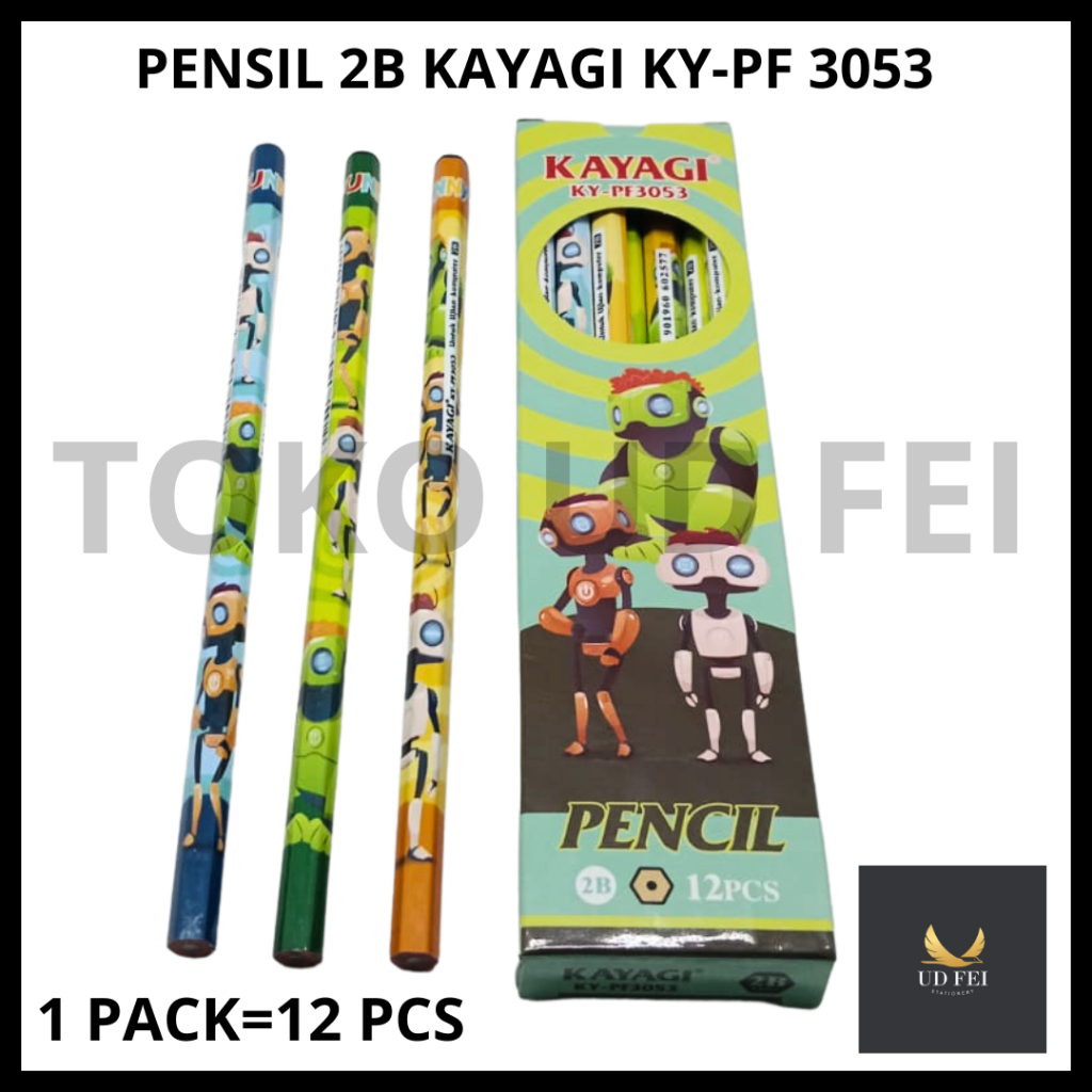 

(1 PACK = 12 PCS KODE:3053) PENSIL 2B KAYAGI/ PENSIL KAYAGI/ PENSIL 2B KARAKTER/ PENSIL 2B MOTIF / PENSIL 2B KAYAGI MOTIF