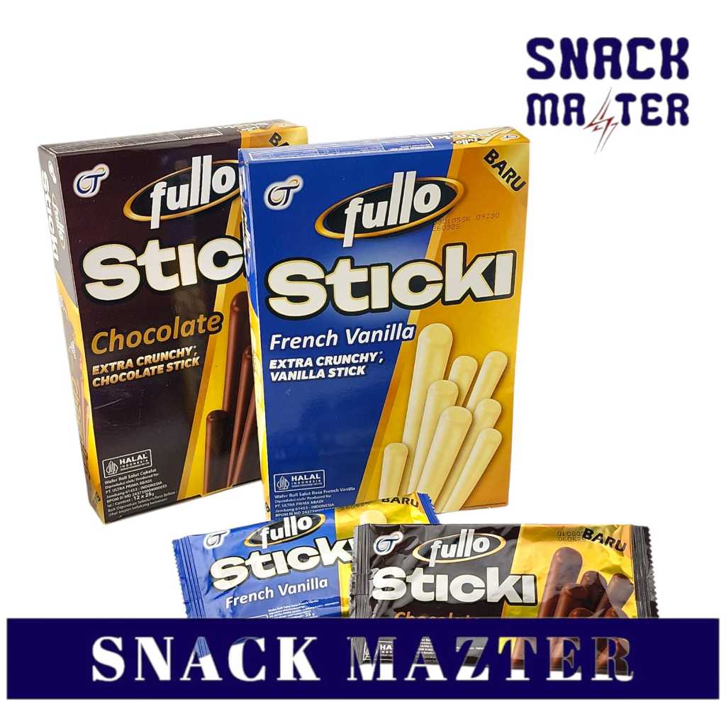 

Fullo Sticki Chocolate Wafer Roll Cokelat BOX- Netto 12 bks x 25gr