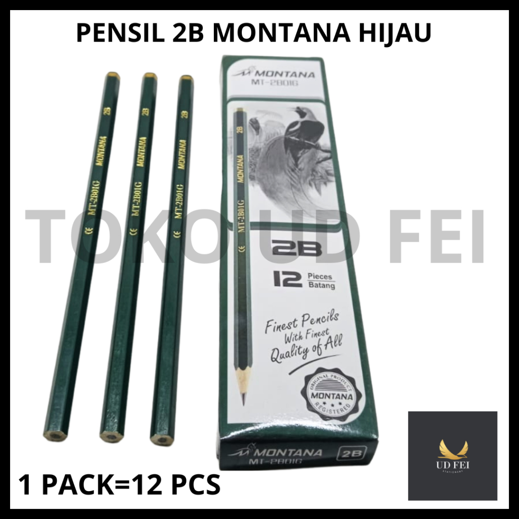 

(1 PACK=12 PCS) Pensil 2B / Pensil 2B Murah / Pensil 2B Montana / Pensil 2B LAPIZ / Pensil 2B M2000