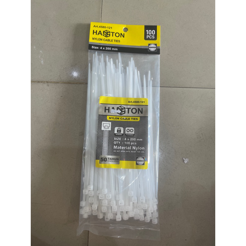 

kabel tie / kabel tis / tali pengikat hasston 4x200mm ( 20cm) /cable tie / tali pengikat