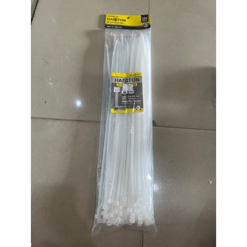 

kabel tie / kabel tis / tali pengikat hasston 5x400mm ( 40cm) /cable tie / tali pengikat