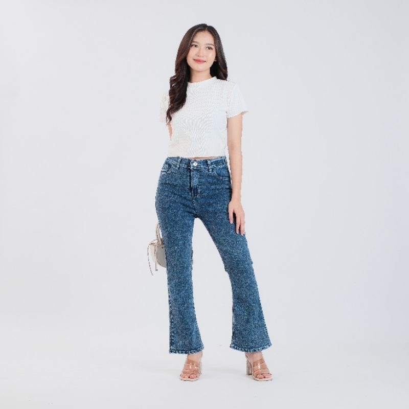 Celana Cutbray Jeans Wanita Panjang Highwaist Jeans Cutbray Celana Dewasa Denim