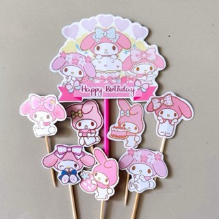 (LA-001) CAKE TOPPER MY MELODY / HIASAN KUE MY MELODY / TOPPER KUE MY MELODY / CUPCAKE TOPPER MY MEL