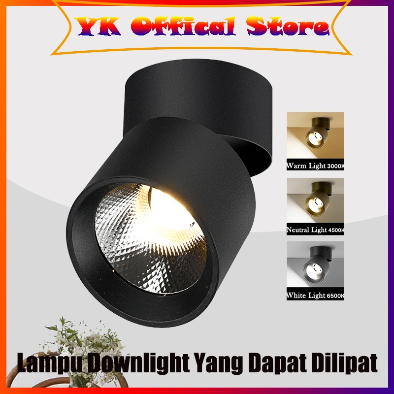 Lampu Downlight 3 Warna Lampu Sorot Led Dapat Dilipat Indoor Downlight Outbow 7w 10w 15w Lampu Plafo