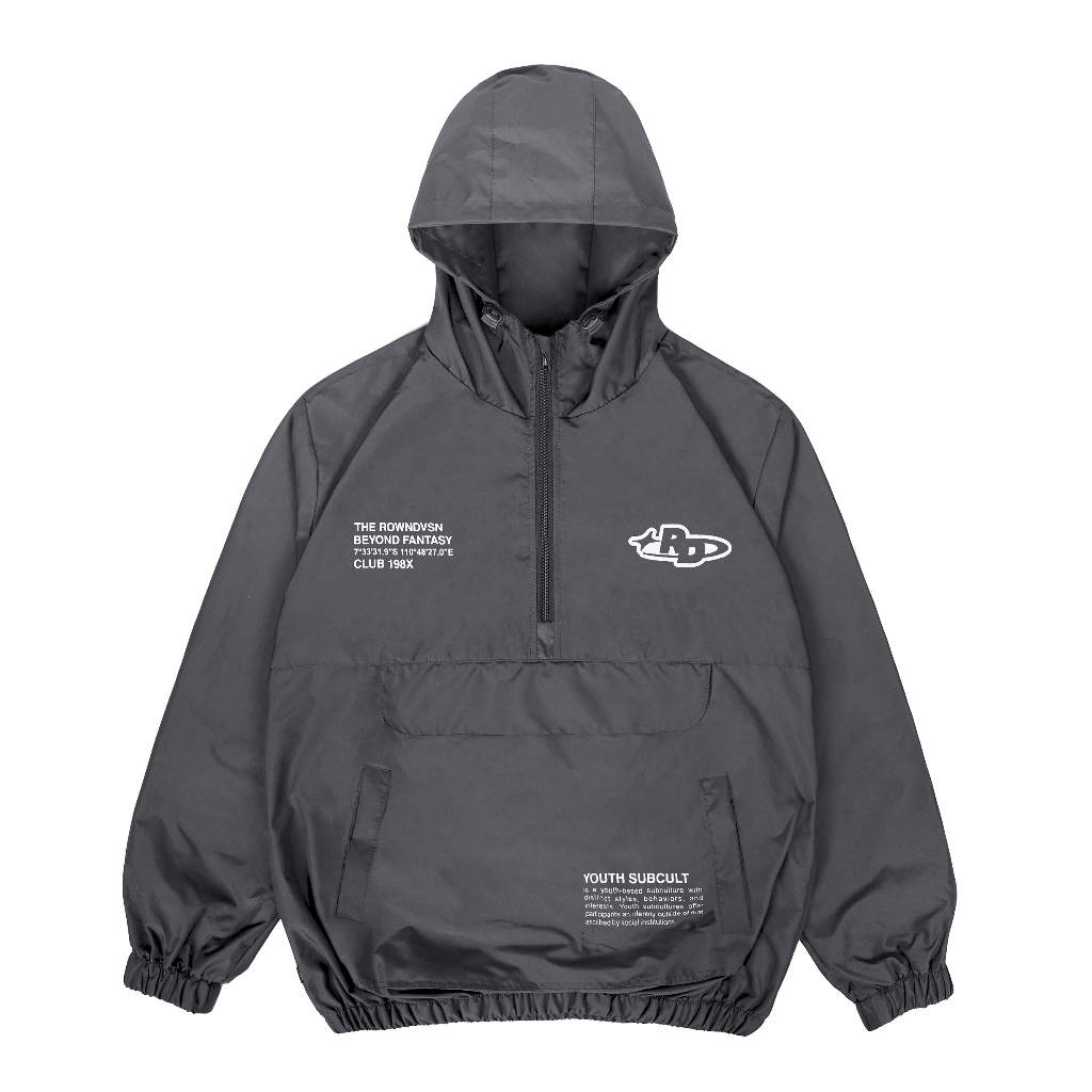 Rown Division Windbreaker Jacket || Willton Grey Jaket Parasut