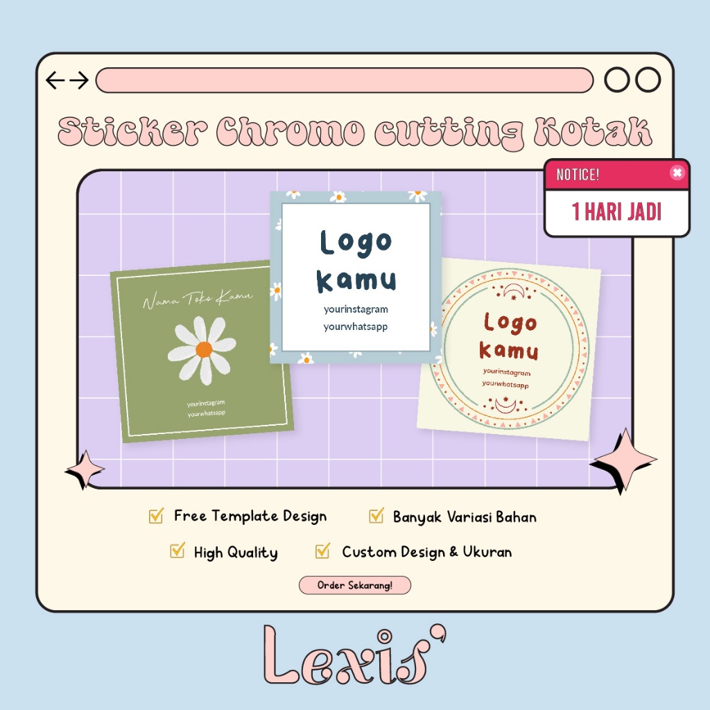 

CETAK STIKER KOTAK LABEL MAKANAN STICKER KOTAK KEMASAN PRODUK BOTOL (Bahan Chromo)