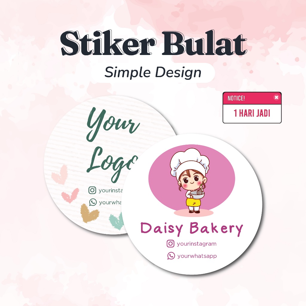 

Sticker VINYL/CHROMO Bulat [Simple Edition] Gambar Logo Cetak Label Stiker Makanan Toples Botol Kemasan - LEXIS