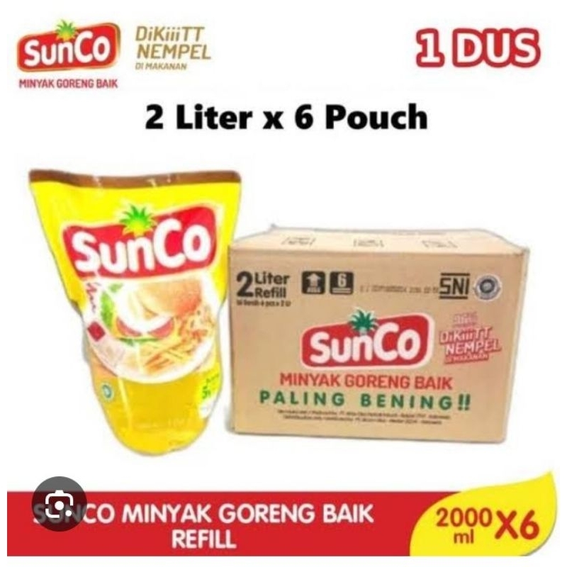 

MINYAK GORENG SUNCO 2L = 1 DUS (6PCS)