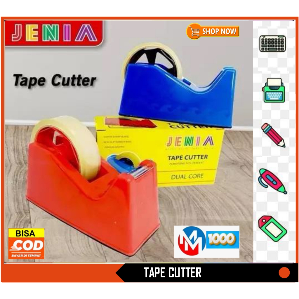 

Dispenser selotip JENIA/ Tape Cutter, pemotong isolasi stationery murah