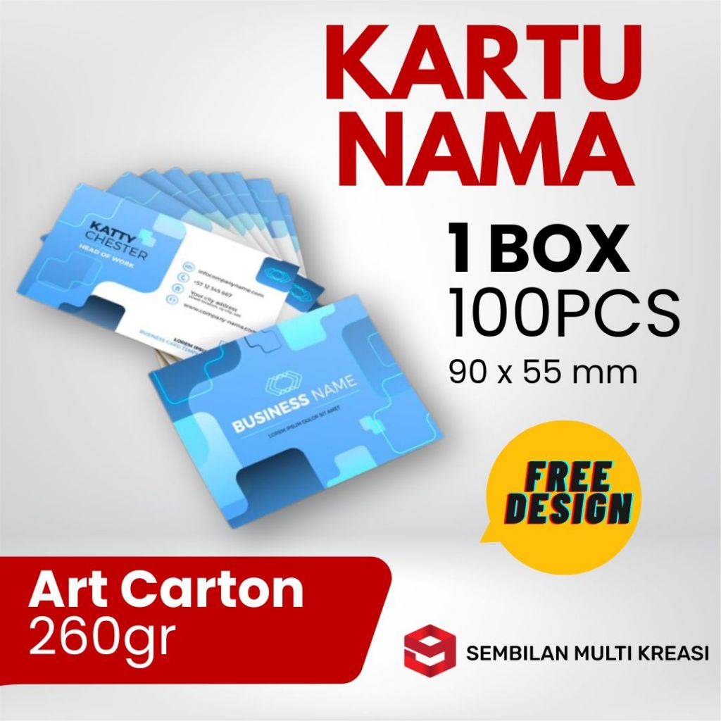 

Kartu Nama 2 sisi Art Carton 100pcs