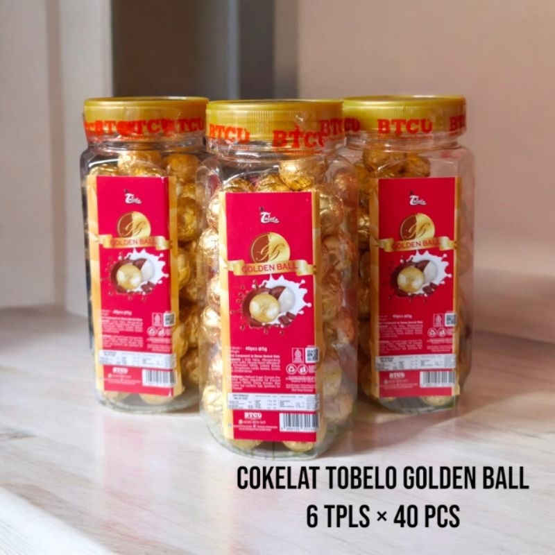 

Aneka Snack Cemilan Murah Cokelat Tobelo Golden Balls Toples 200gr