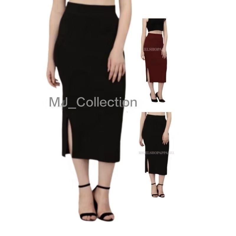 Rok midi belah Sampingrok midi rok midi wanita rok panjang rok midi hitam rok midi kerja rok midi ka