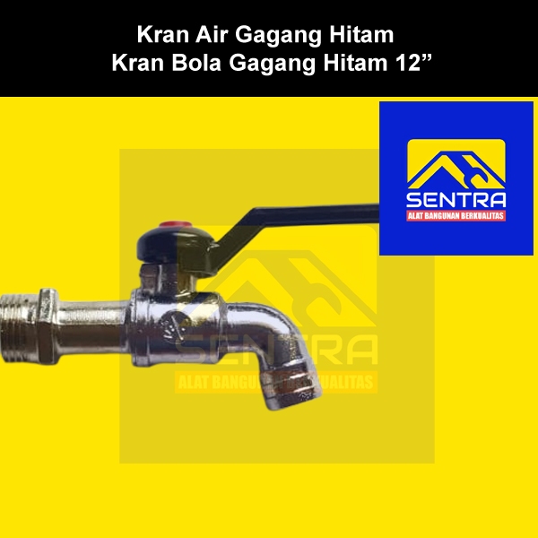 Kran Air Gagang Hitam / Kran Bola Gagang Hitam 1/2 INCH