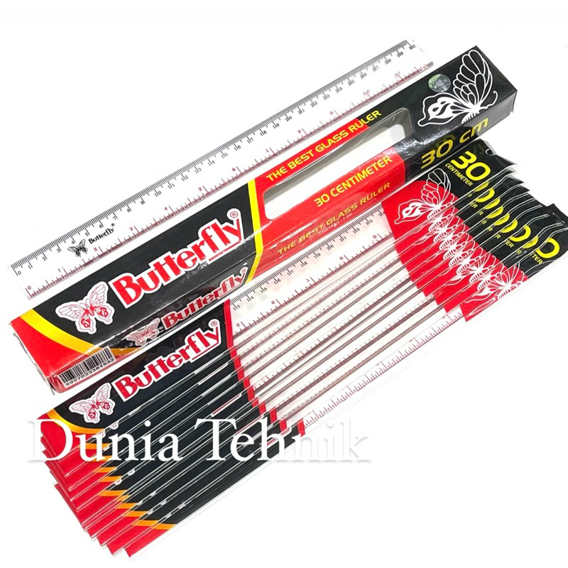 

Penggaris Butterfly 30 cm Penggaris Plastik 30 cm Satuan Glass Ruler 30 Centimeter Penggaris Panjang Lurus Mistar 30 CM