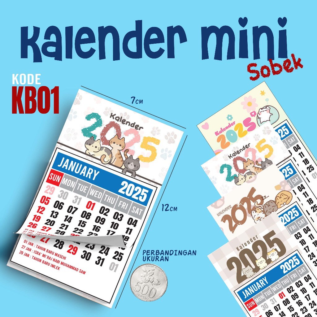 

Artomaringi Kalender Mini Sobek Custom Nama Souvenir KALB01