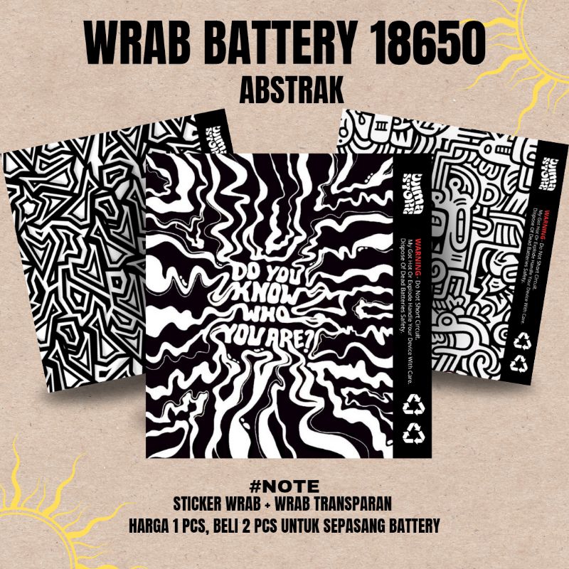 

Stiker Wrap Baterai 18650 Full Motif V7 Abstrak - Untuk Melindungi Baterai