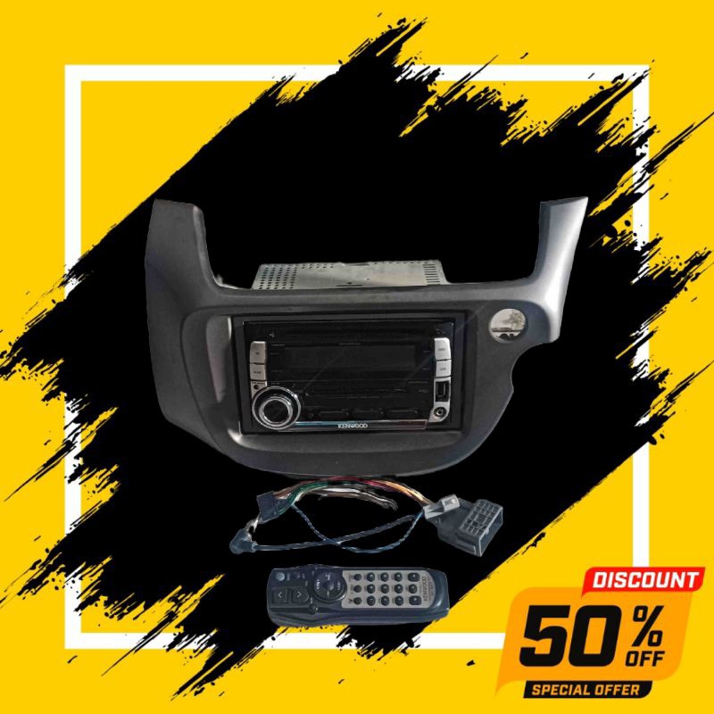 Double Din head Unit Kenwood Jazz Original GE8 copotan mobil pribadi