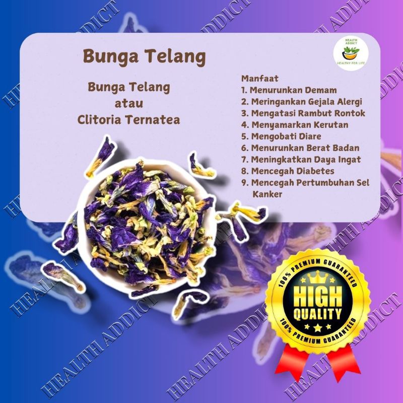 

Termurah!!Premium Bunga Telang Kering 50 Gram