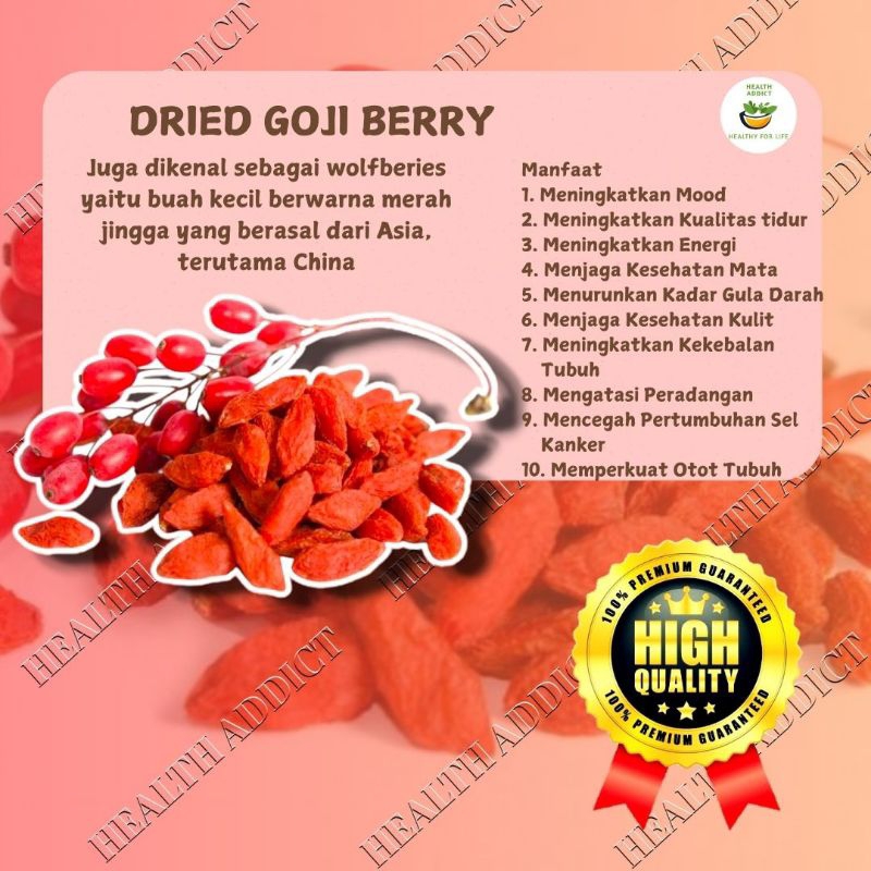 

Termurah!!! Dried Goji Berry / Kiche 50 Gram