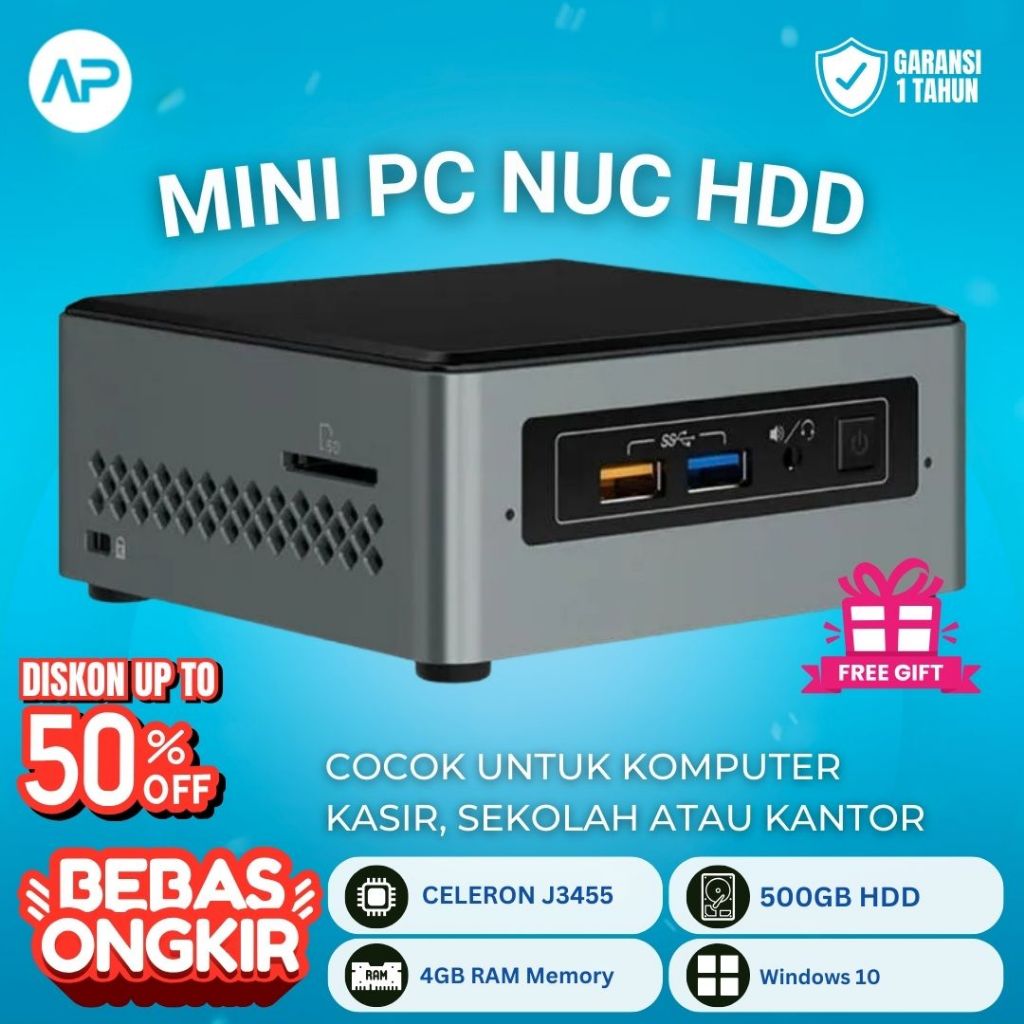 MURAH Intel NUC - Mini PC Intel 4GB RAM - 500GB ROM - Win 10