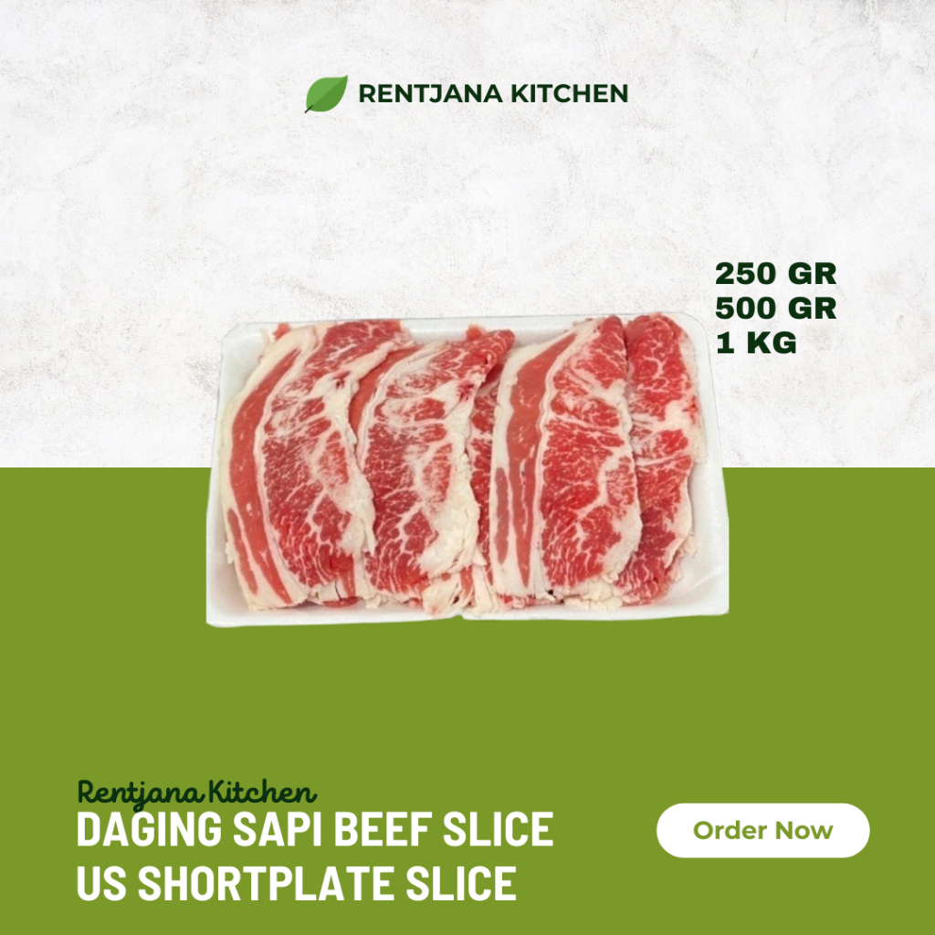 

Daging Sapi Beef Slice US Shortplate Slice 250gr/500gr/1kg