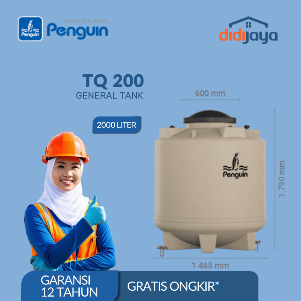 Tandon Air Tanam Penguin 2000 Liter TQ 200 | Toren Air | Tangki Air Tanam Penguin