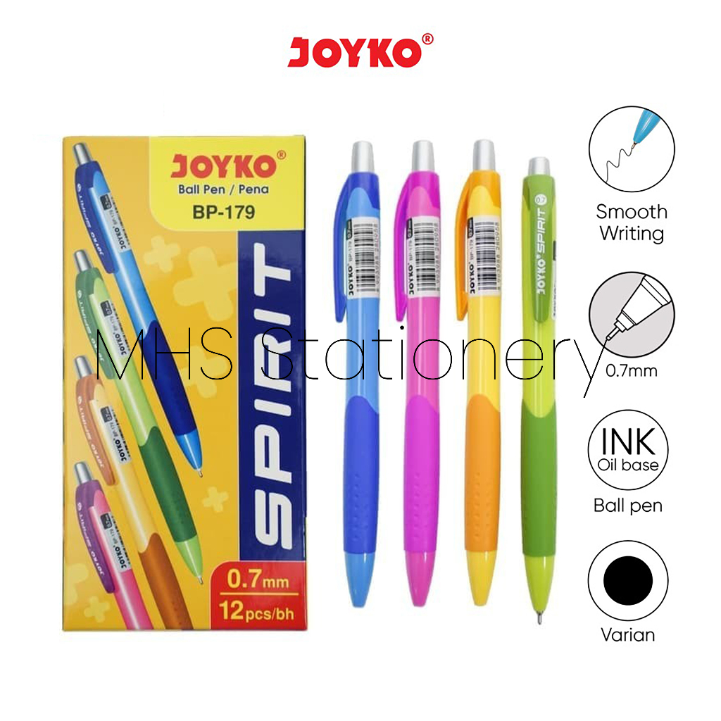 

Ball Pen Pulpen Pena Bolpoin Ballpoint Pen Joyko BP-179 Spirit 0.7 mm 1 Box 12 Pcs