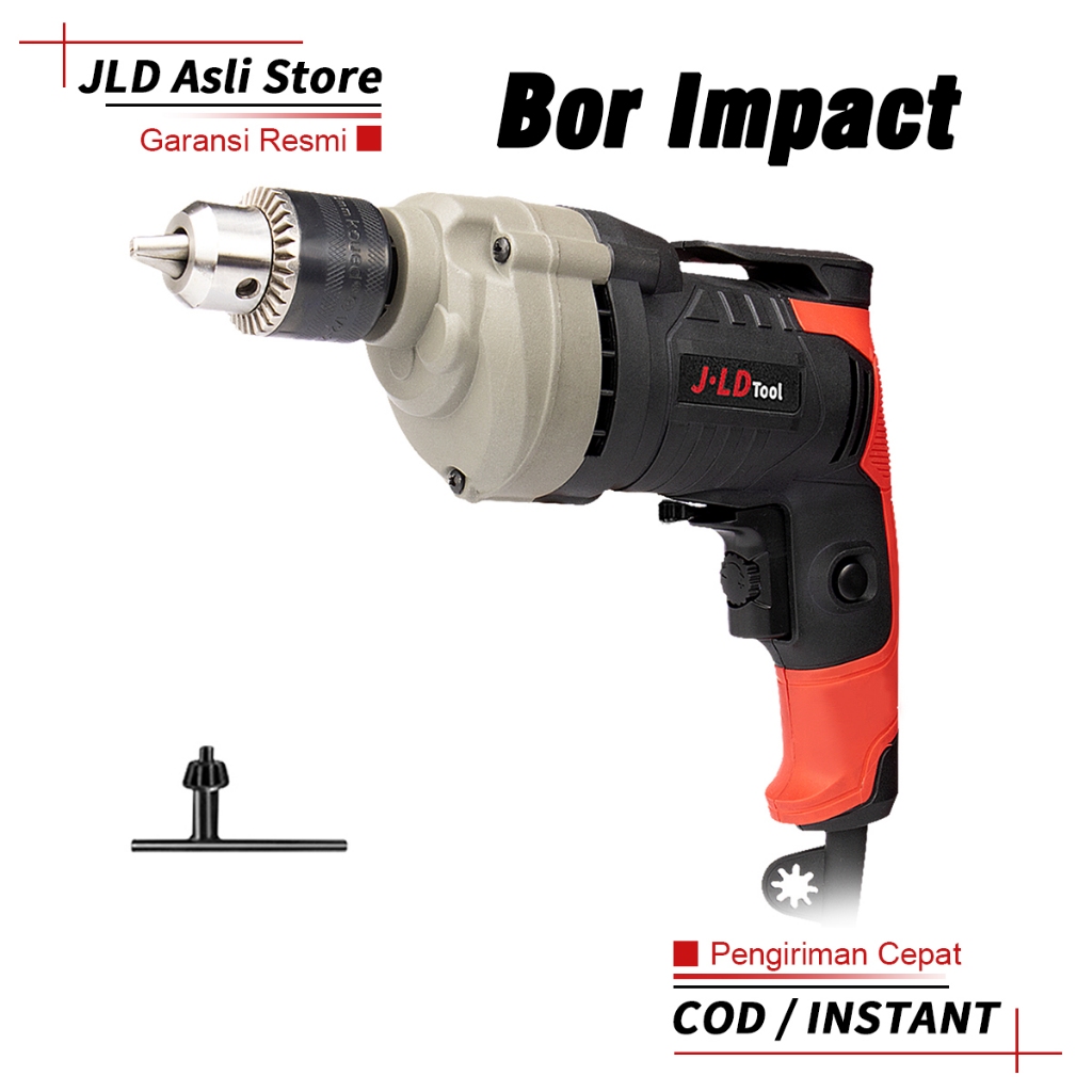 JLD 580W Mesin Bor Impact Tembok Beton Listrik Electric Drill Variable Speed 13mm Bor Tangan Jld Too