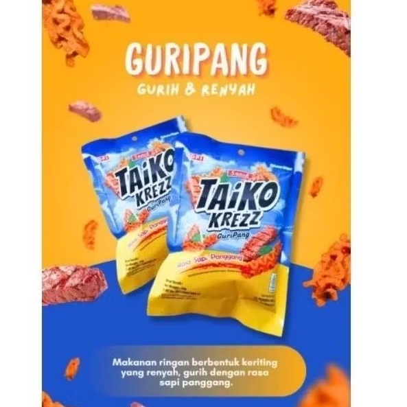 

TAIKO KREZZ/ Gurih Renyah/ Varian Rasa Sapi Panggang/1 pack isi 10 pcs