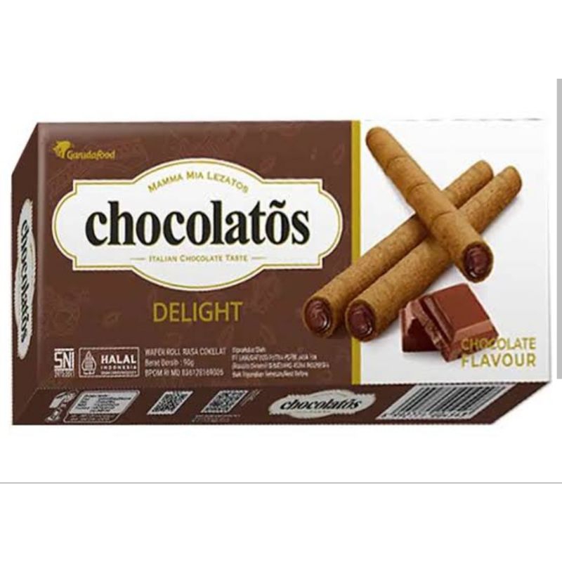 

Chocolatos Delight Wafer Roll Cokelat 90 g
