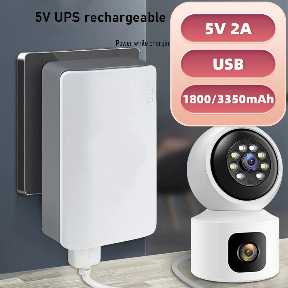 UPS Mini USB 5V 2A Adaptor Power CCTV 1800/3350mAh Mini UPS Untuk IP Camera System Cadangan Baterai