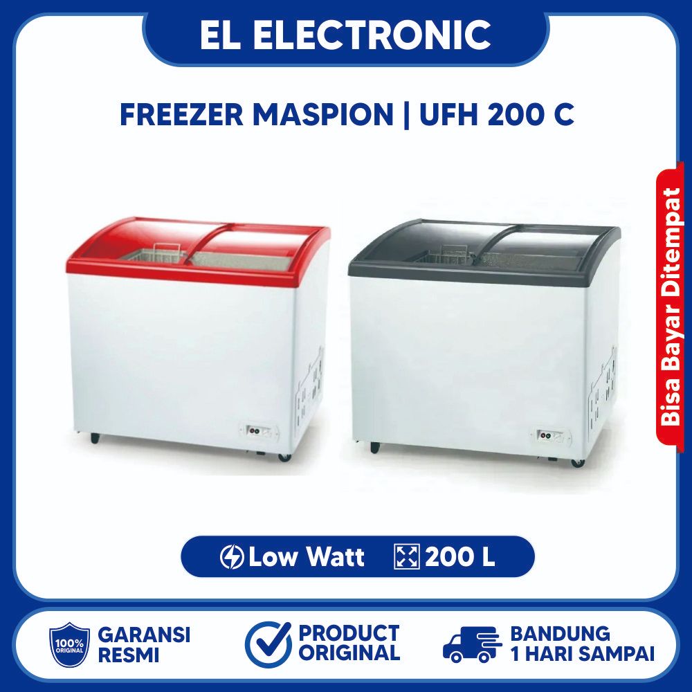 MASPION FREEZER SLIDING UFH 200C FREEZER ICE CREAM FREEZER FROZEN FOOD GARANSI RESMI