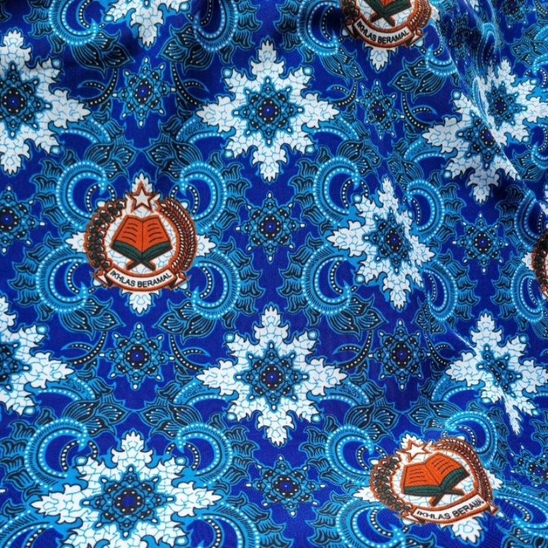 kain batik ikhlas beramal lugina warna biru