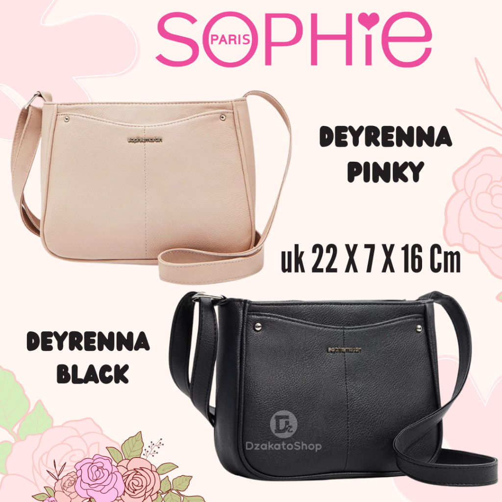 Sophie Martin Paris Tas Selempang Wanita Deyrenna Pinky Black 2025 Kasual Original Sling Bag COD