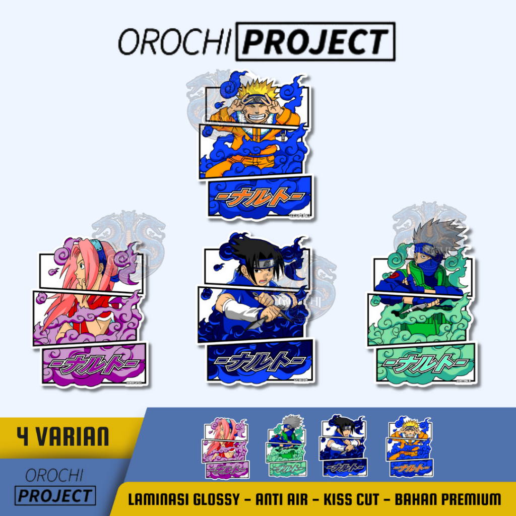 

Sticker Stiker Anime Team 7 Sasuke Kakashi Sakura Naruto Vinyl Glossy Anti Air HP Laptop Tumbler Motor Helm