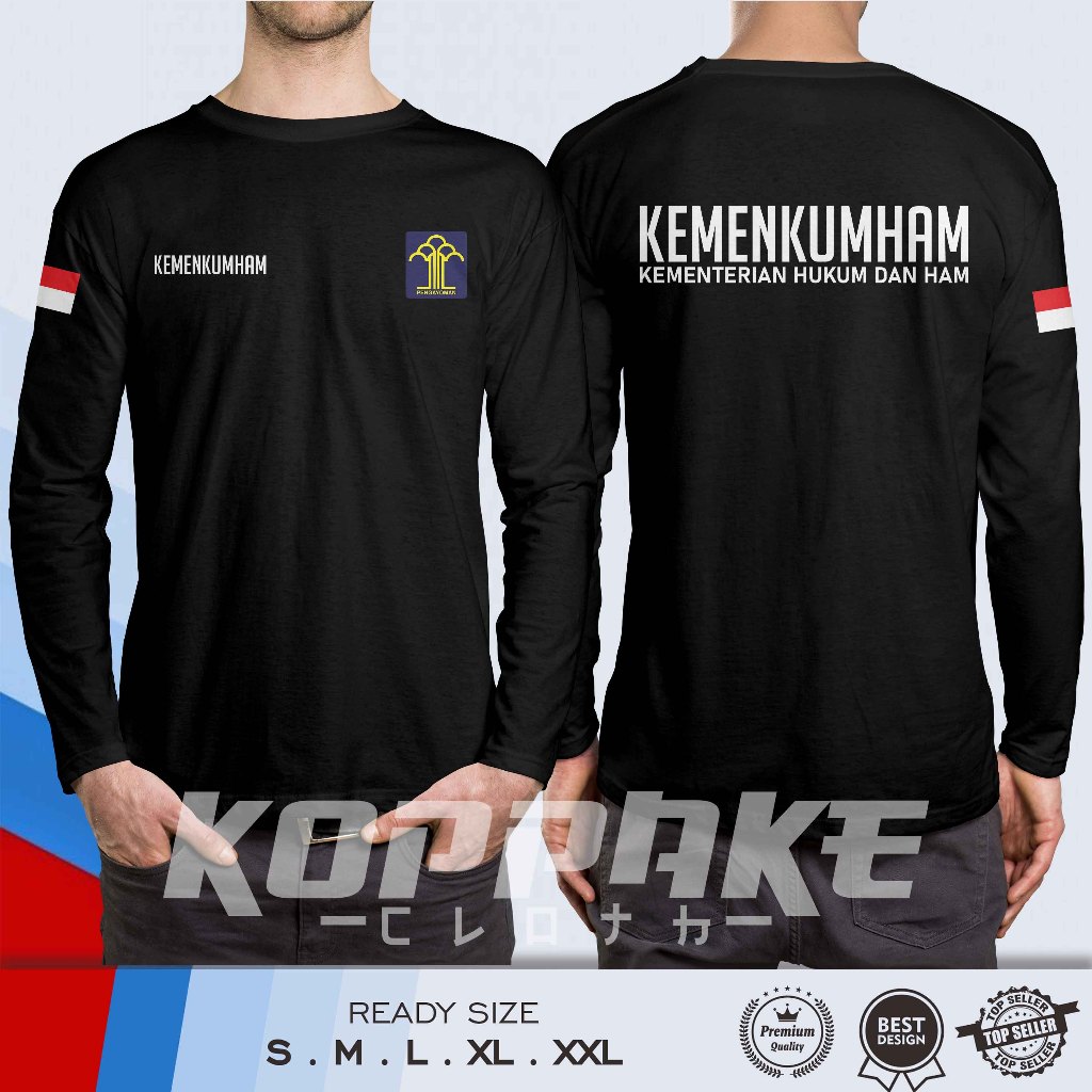 Kaos KEMENKUMHAM Kementerian Hukum Dan HAM Lengan Panjang Baju Distro