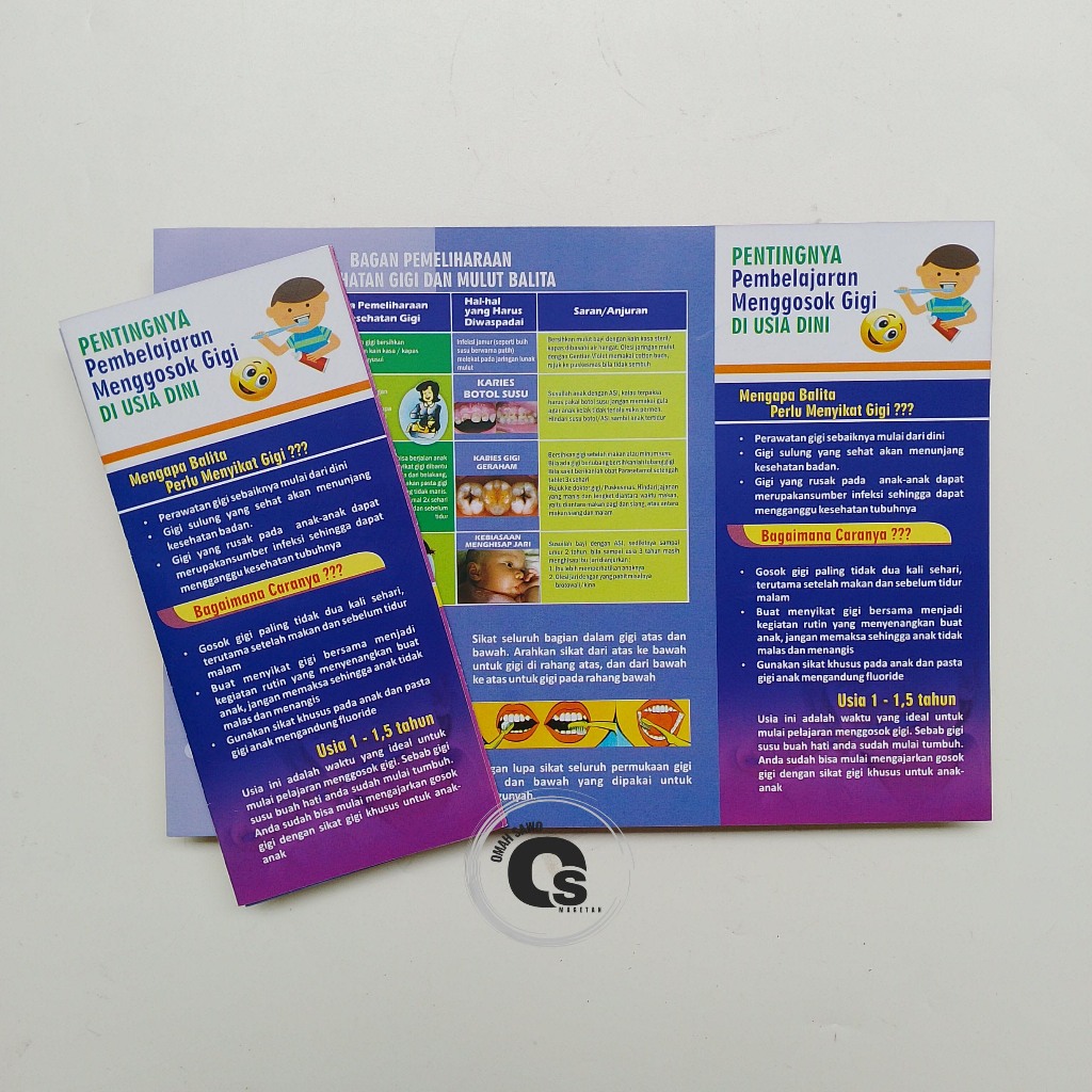 Leaflet Pembelajaran Menggosok Gigi Sejak Didi - Kesgilut - Leaflet Kesehatan