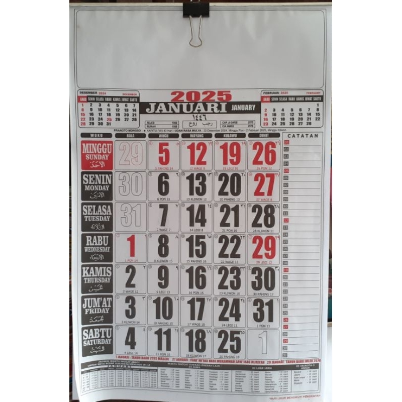 

Kalender Dinding 2025 Standar dan Jumbo