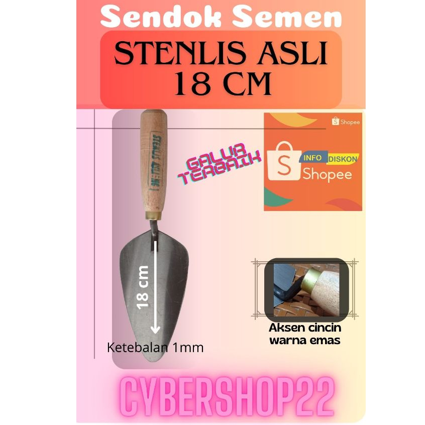 Sendok Semen / Cetok Semen STENLIS ASLI 18cm